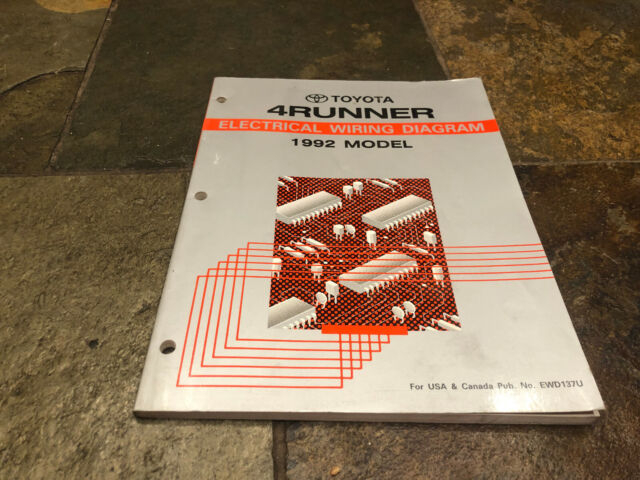 1992 Toyota 4Runner Wiring Diagrams Electrical Service Manual EBay