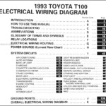 1993 Toyota T100 Truck Wiring Diagram Manual Original