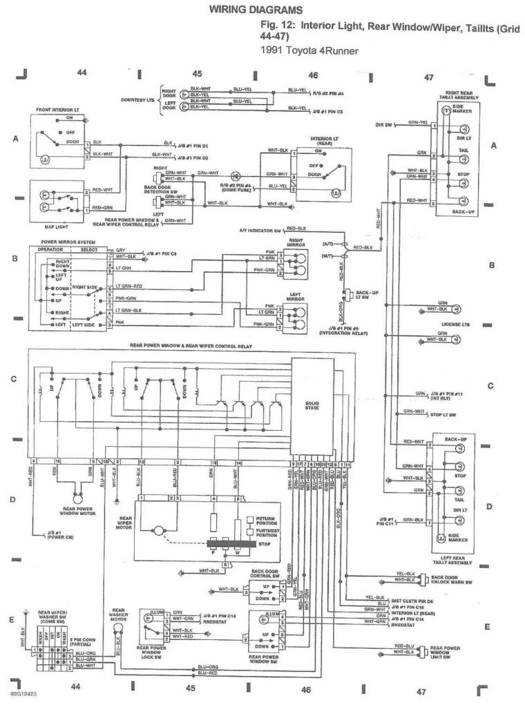 1994 TOYOTA 4RUNNER 4 RUNNER WIRING DIAGRAMS SCHEMATICS SET