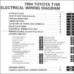 1994 Toyota T100 Truck Wiring Diagram Manual Original