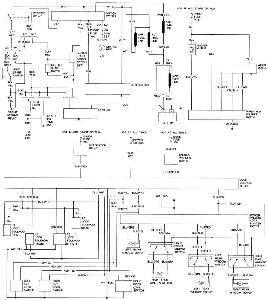 1995 Toyota Tercel Wiring Diagrams Schematics Layout Factory OEM 