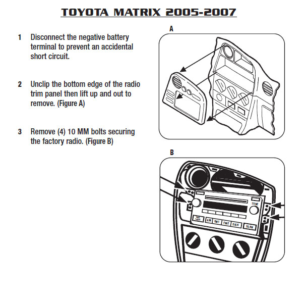 2005 Toyota Matrix Installation Parts Harness Wires Kits Bluetooth