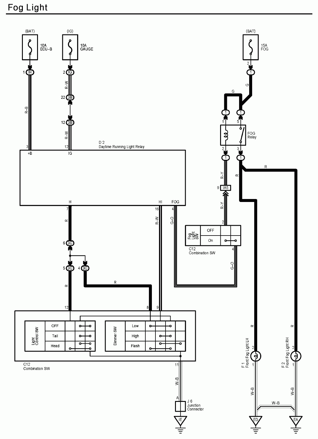 2006 Toyota Corolla Fog Lights Wiring Diagram