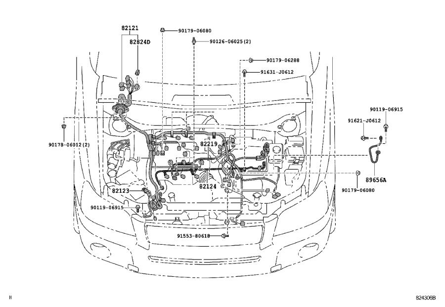 2006 Toyota Highlander Wire Engine Clamp Electrical Wiring