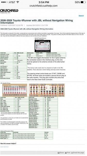 2006 Toyota Tacoma Jbl Radio Wiring Diagram Toyota 4runner 4runner 