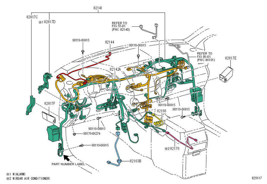 2008 Toyota Highlander Wire Instrument Panel Wiring 8214148R31 