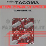 2008 Toyota Tacoma Pickup Wiring Diagram Manual Original