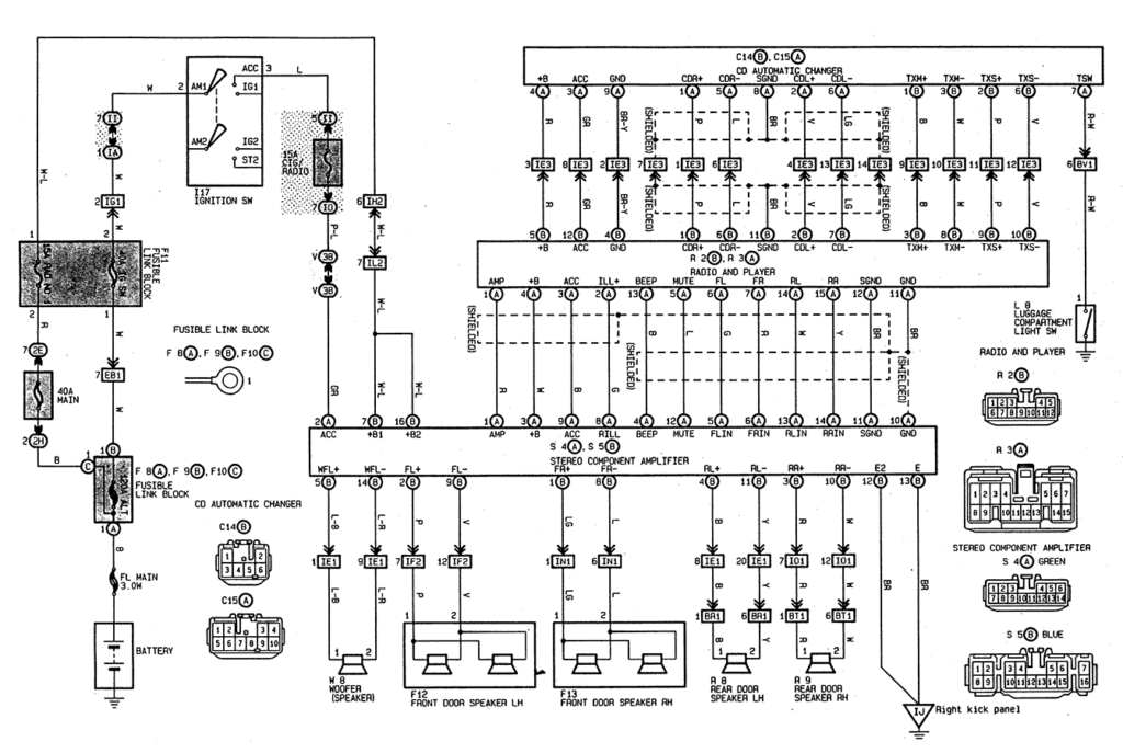 96 Toyota Avalon Radio Wire Harness