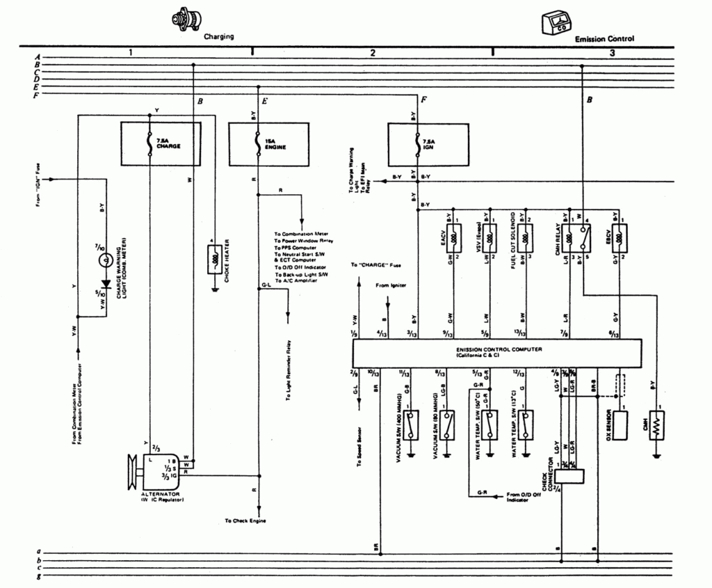 Color Code Wiring Diagram For The Alternator Plug 1981 Toyota Truck 