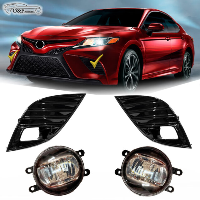 For 2018 2019 Toyota Camry SE XSE LED Fog Light Set W Switch Bezel 