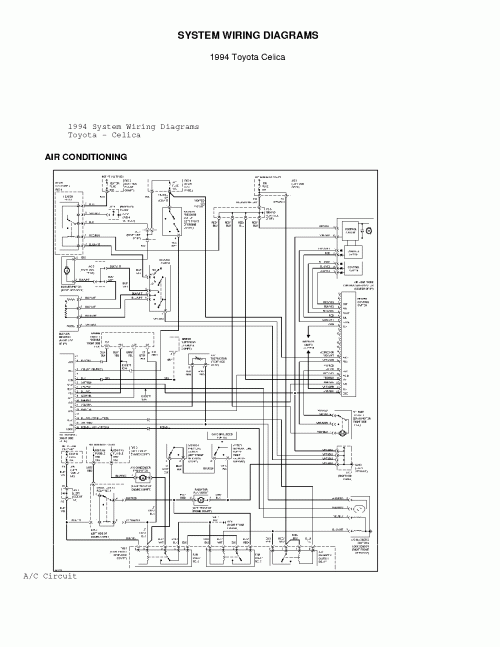 Free Auto Wiring Diagram 1994 Toyota Celica AC System Wiring Diagrams