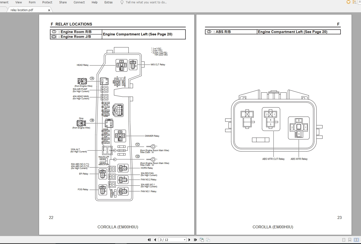 Toyota Corolla USA 2006 Electrical Wiring Diagram Homepage The 