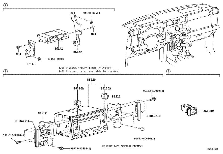 Toyota FJ Cruiser Receiver Assembly Radio Electrical Condenser 