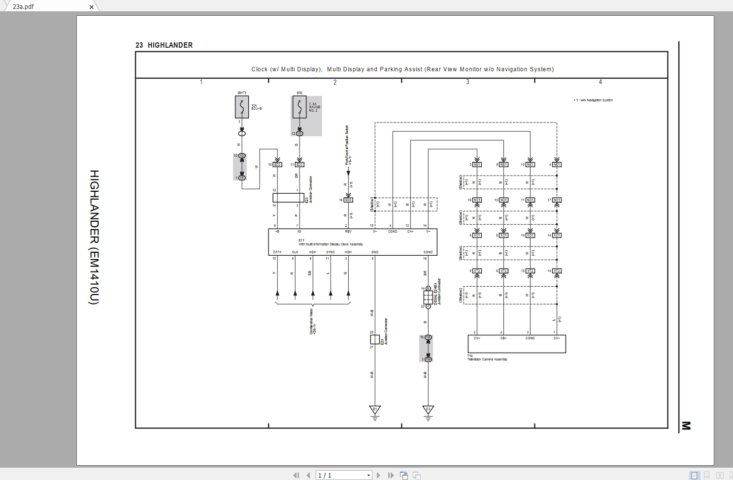 Toyota Highlander 2010 Electrical Wiring Diagram Auto Repair Manual