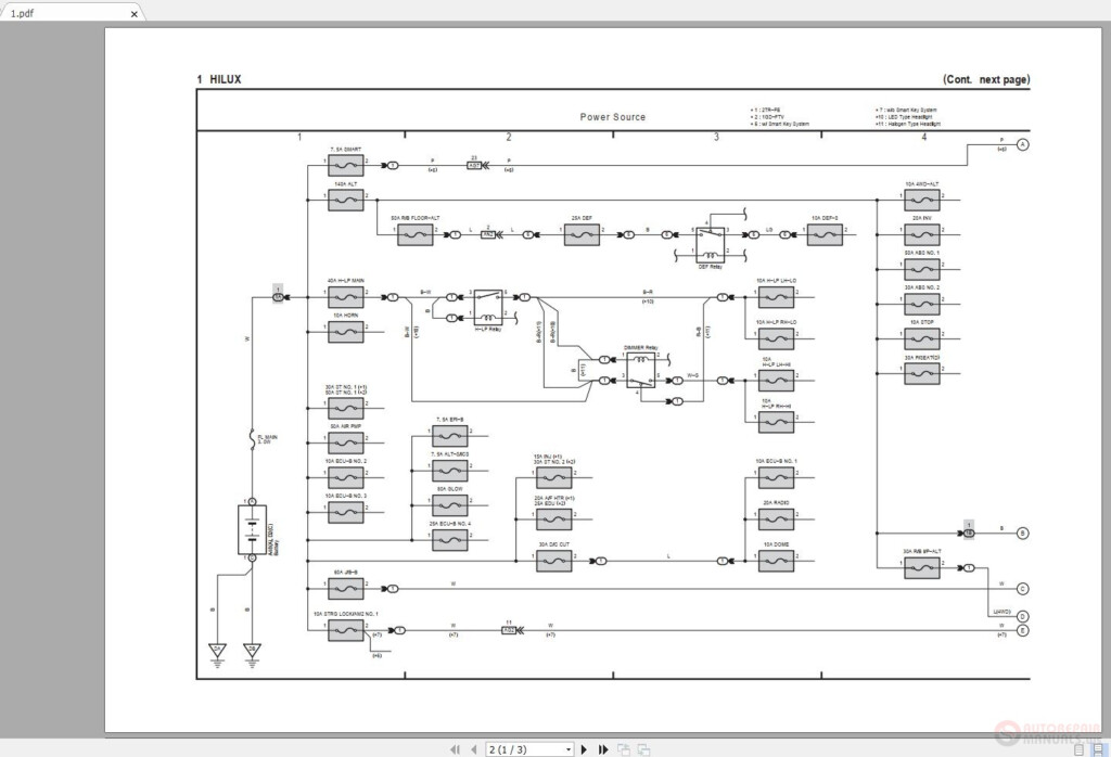 Toyota Hilux 2016 2019 Electrical Wiring Diagram Auto Repair Manual 