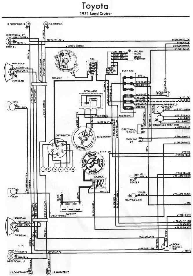 Toyota Land Cruiser 1971 Electrical Wiring Diagram Left Part All 