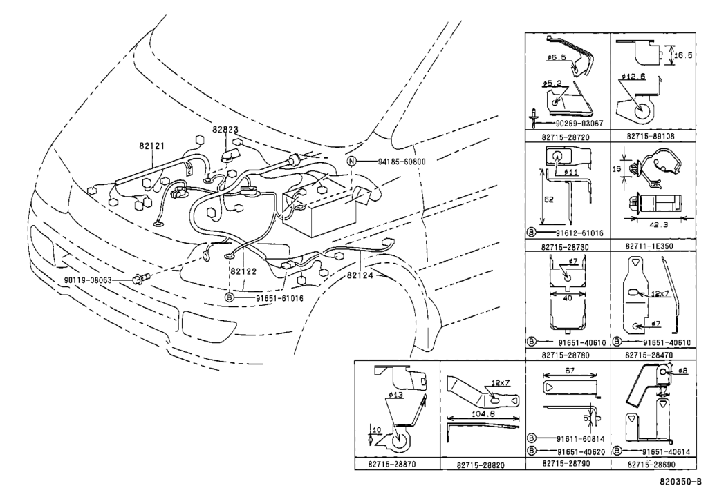 TOYOTA TOWNACE LITEACEKR41R RBMRS ELECTRICAL WIRING CLAMP Japan 