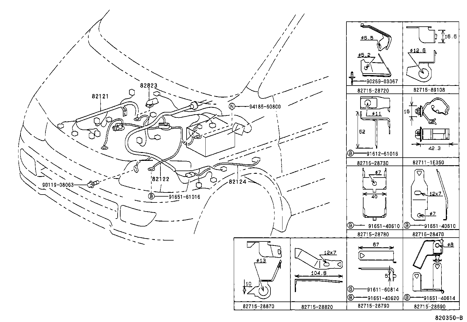 TOYOTA TOWNACE LITEACEKR41R RBMRS ELECTRICAL WIRING CLAMP Japan