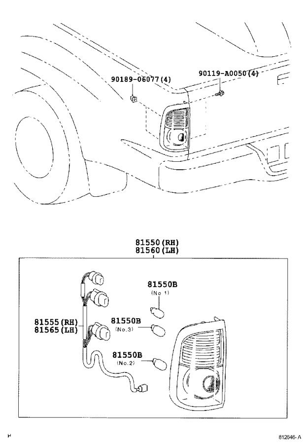 Toyota Tundra Tail Light Harness Left Right Rear REAR COMBINATION 