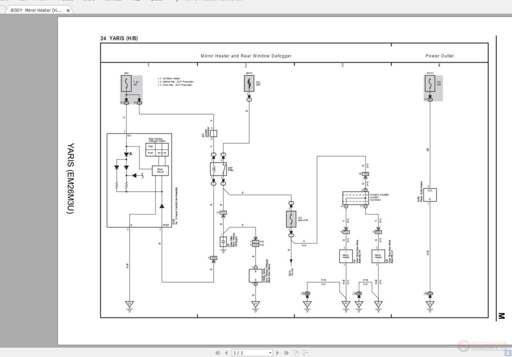 Toyota Yaris 2016 2018 Yaris EM26M0U Electrical Wiring Diagram Auto 