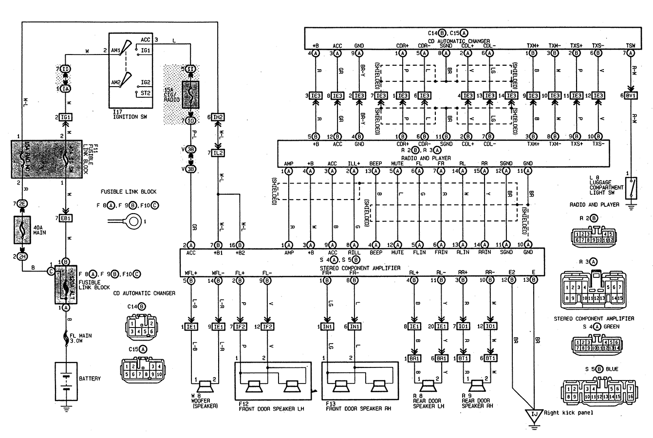 What Is The Color Code For The Factory Radio In A 1997 Toyota Avalon Im