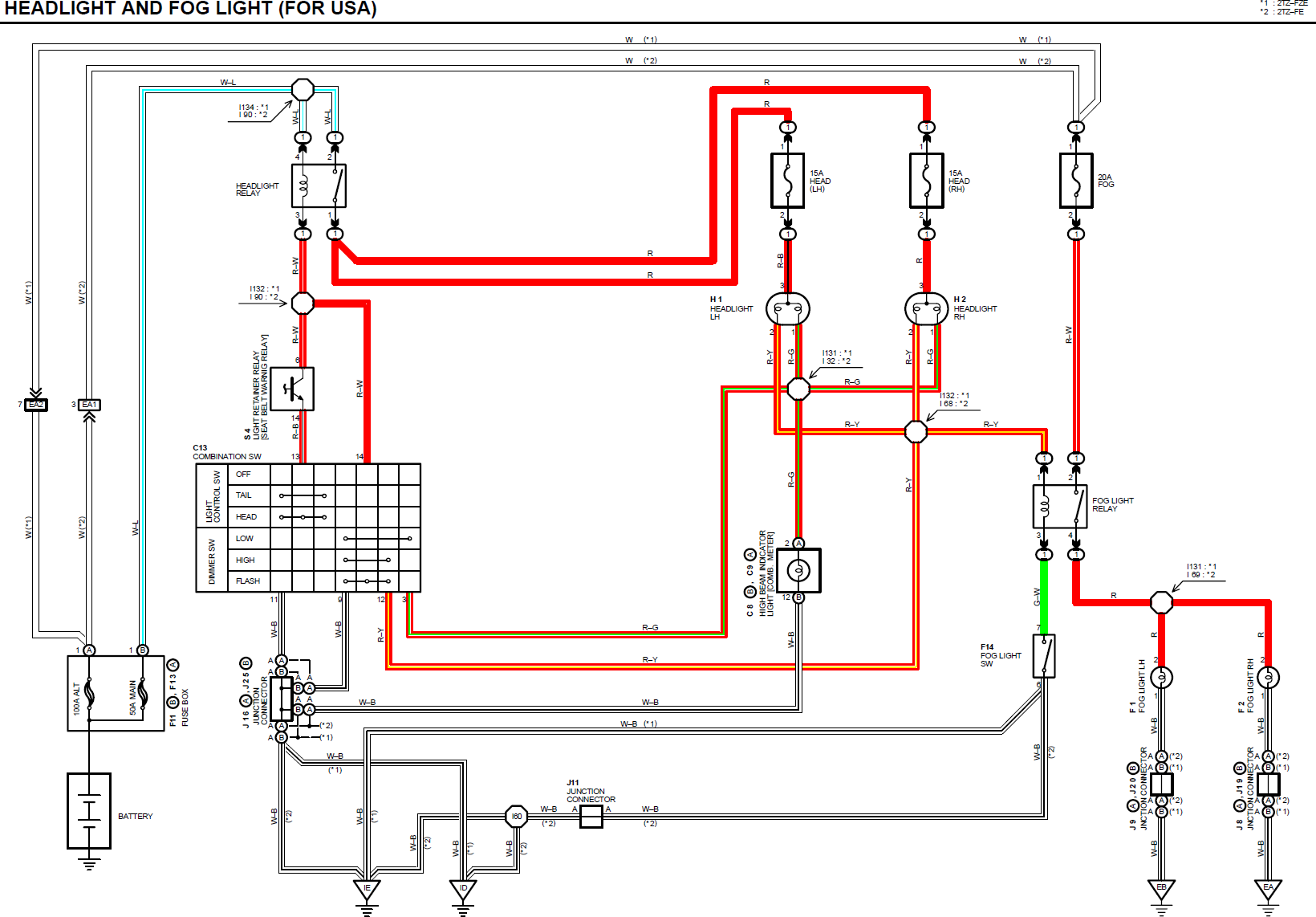 Wiring Diagram PDF 2002 Toyota Sequoia Headlight Wiring Diagram