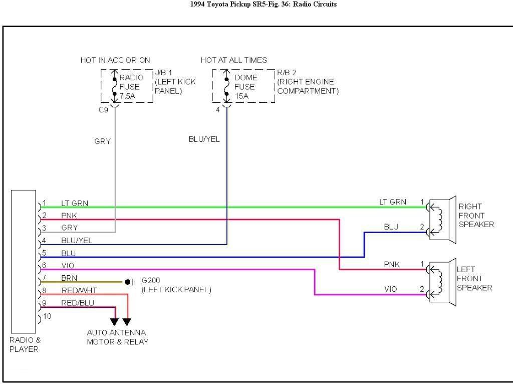 1994 Pickup Stereo Wiring Chart Diagram Chart Wire