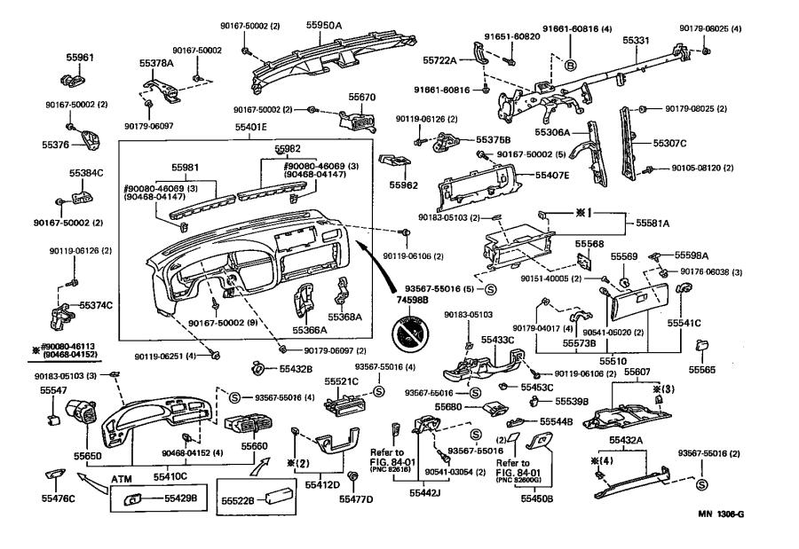 1994 Toyota Camry Audio RSE 1 Din Box Historical Audio 5552116030 