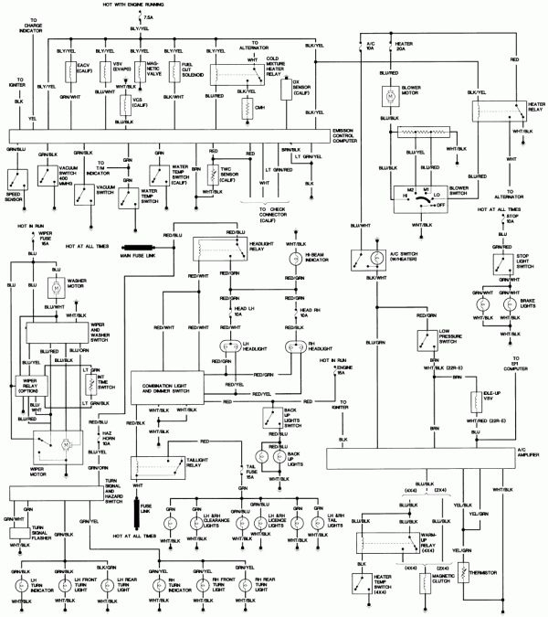 1994 Toyota Pickup Wiring Diagram Trailer Lights