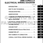 2006 Toyota Corolla Wiring Diagram Manual Original