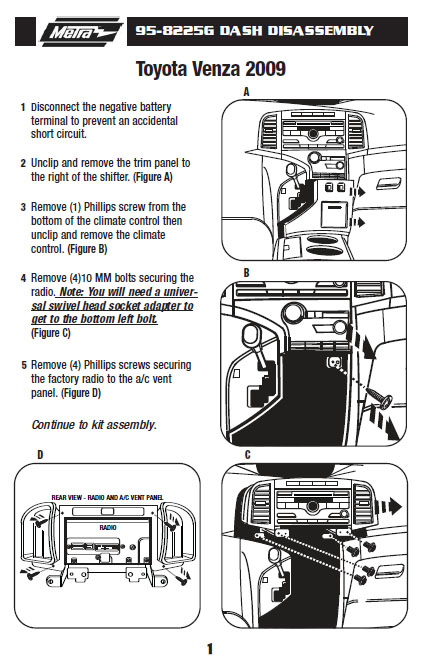 2009 Toyota Venza Installation Parts Harness Wires Kits Bluetooth