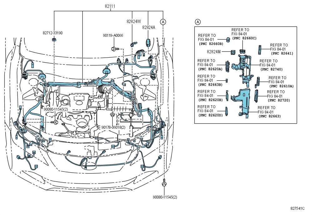 2012 Toyota Camry Wire Engine Room Main Wiring Wiring 8211106W01