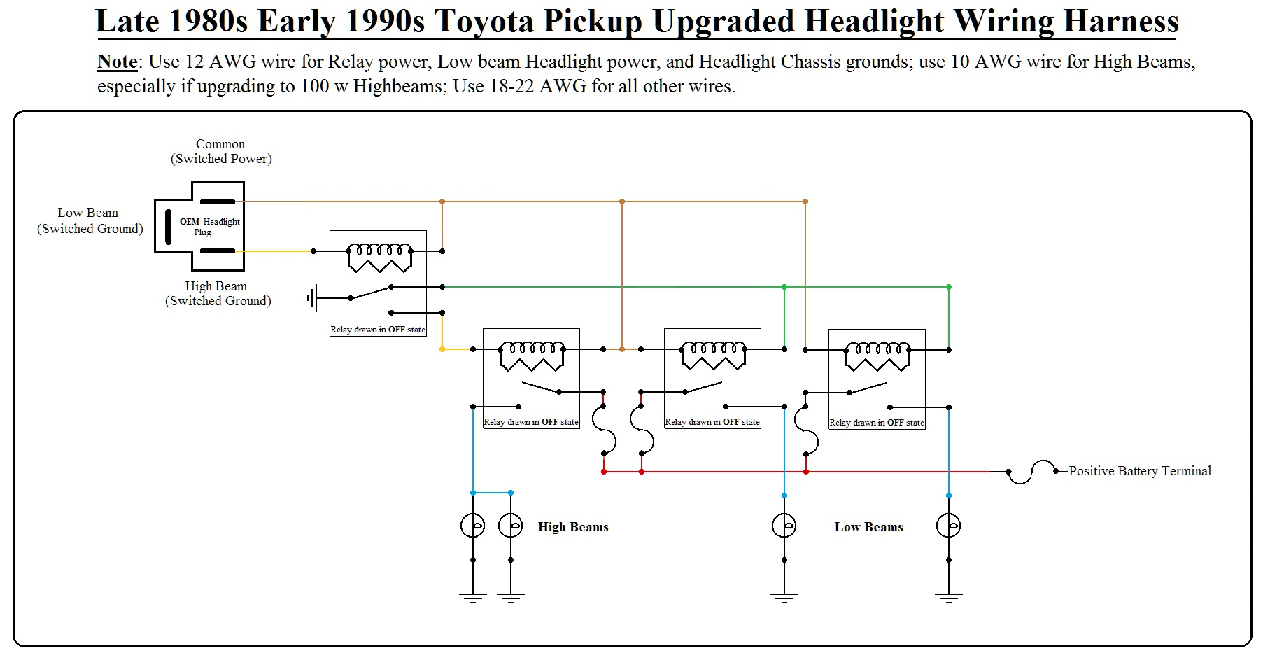 Headlight Upgrade With Wiring Schematic YotaTech Forums