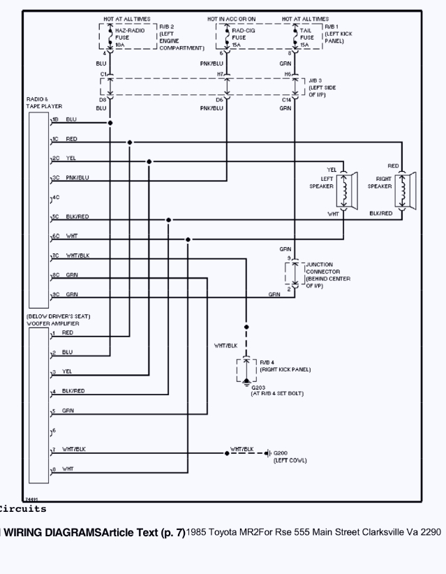 Mr2 Stereo Wiring Diagram