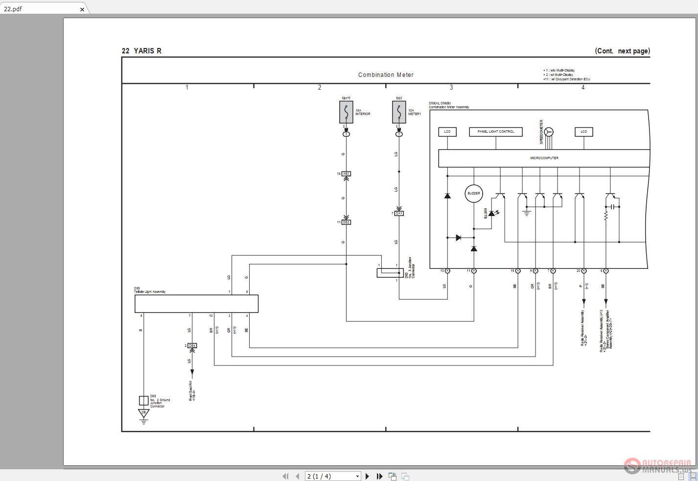 Toyota Yaris 2014 Wiring Diagram